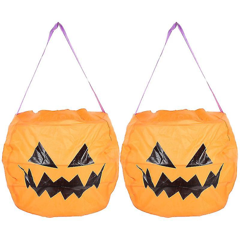 2pcs Pumpkin Candy Bag For Halloween Decorations