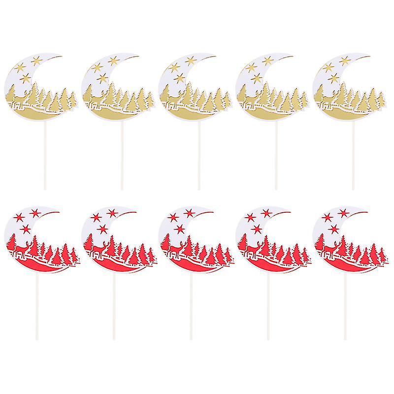 10pcs Christmas Cupcake Topper