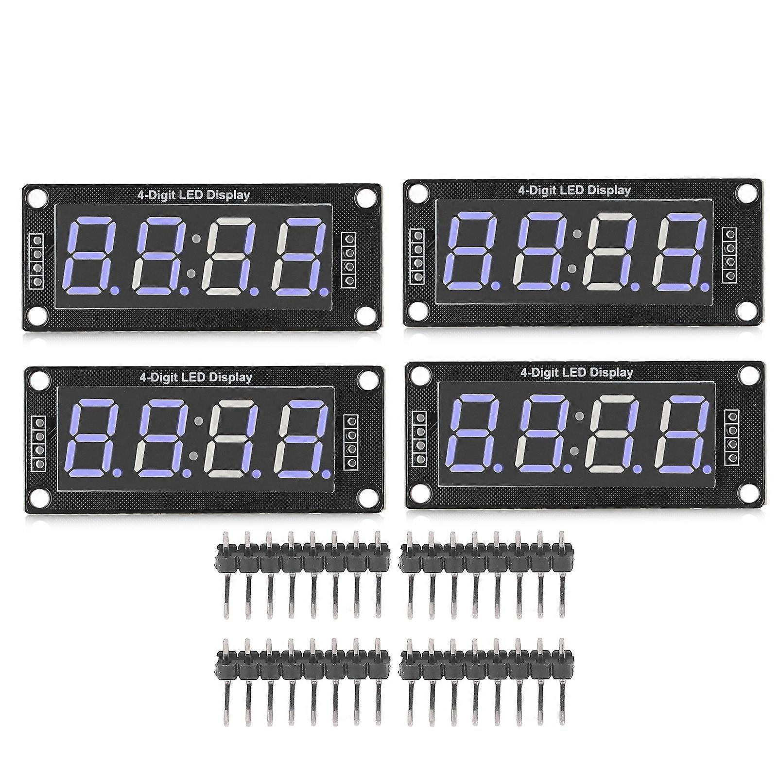 For 4 Set 4 Digit Digital Tube LED Display Board 7 Segments Clock Module TM1637 0.56in Blue MRA041C