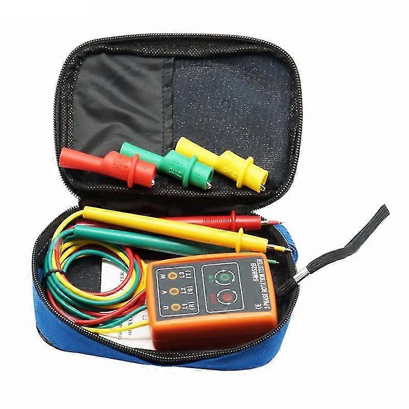 Nieuwe 3 fase sequentie rotatie tester indicator detector meter led zoemer met draagbare pouch Td-led