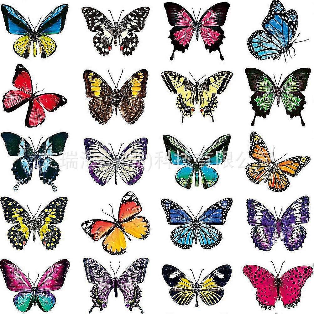 20 Pcs Butterfly Anti Collision Window Clings Decor, Colorful Static Stickers