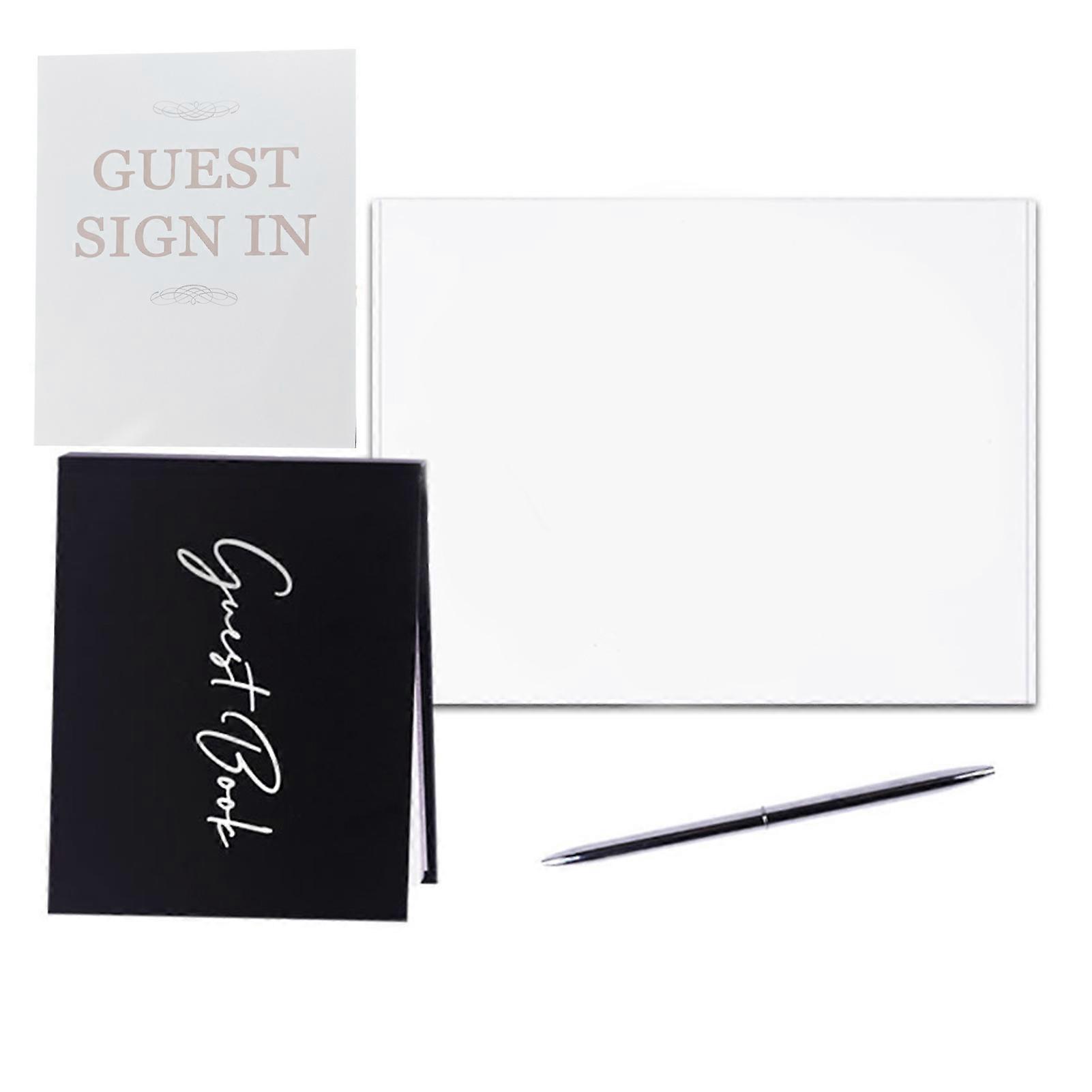 1 Set Wedding Guest Book with Pen Card Box Receptions Baby Shower Birthday Party Memories Guest Book with 50 Pages