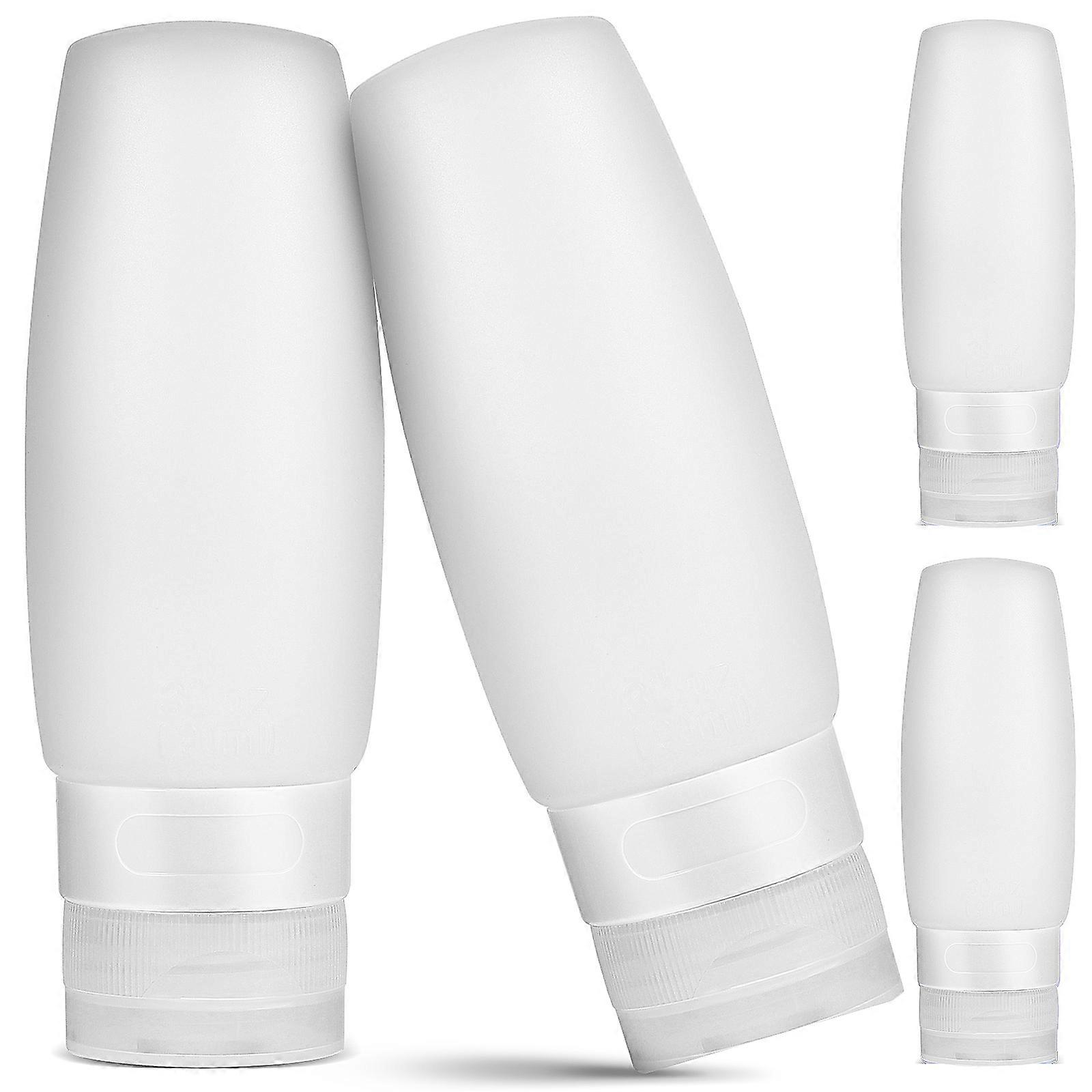 4 Pcs Empty Travel Bottles Refillable Tubes Bottles Squeeze Bottles with Caps Dispenser Containers for Shower Shampoo Facial Cleanser
