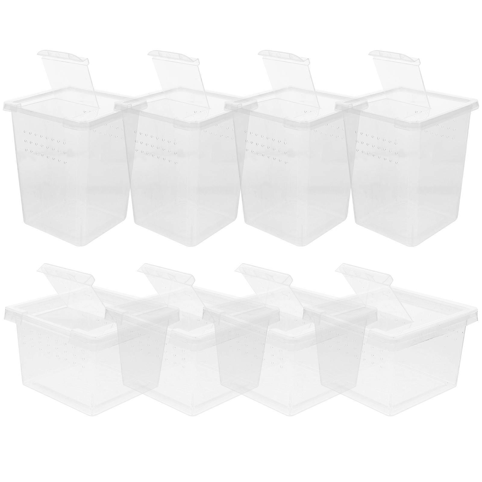 8Pcs Household Reptile Cage Transparent Reptile Box Multi-function Snake Cage Reptile Accessory