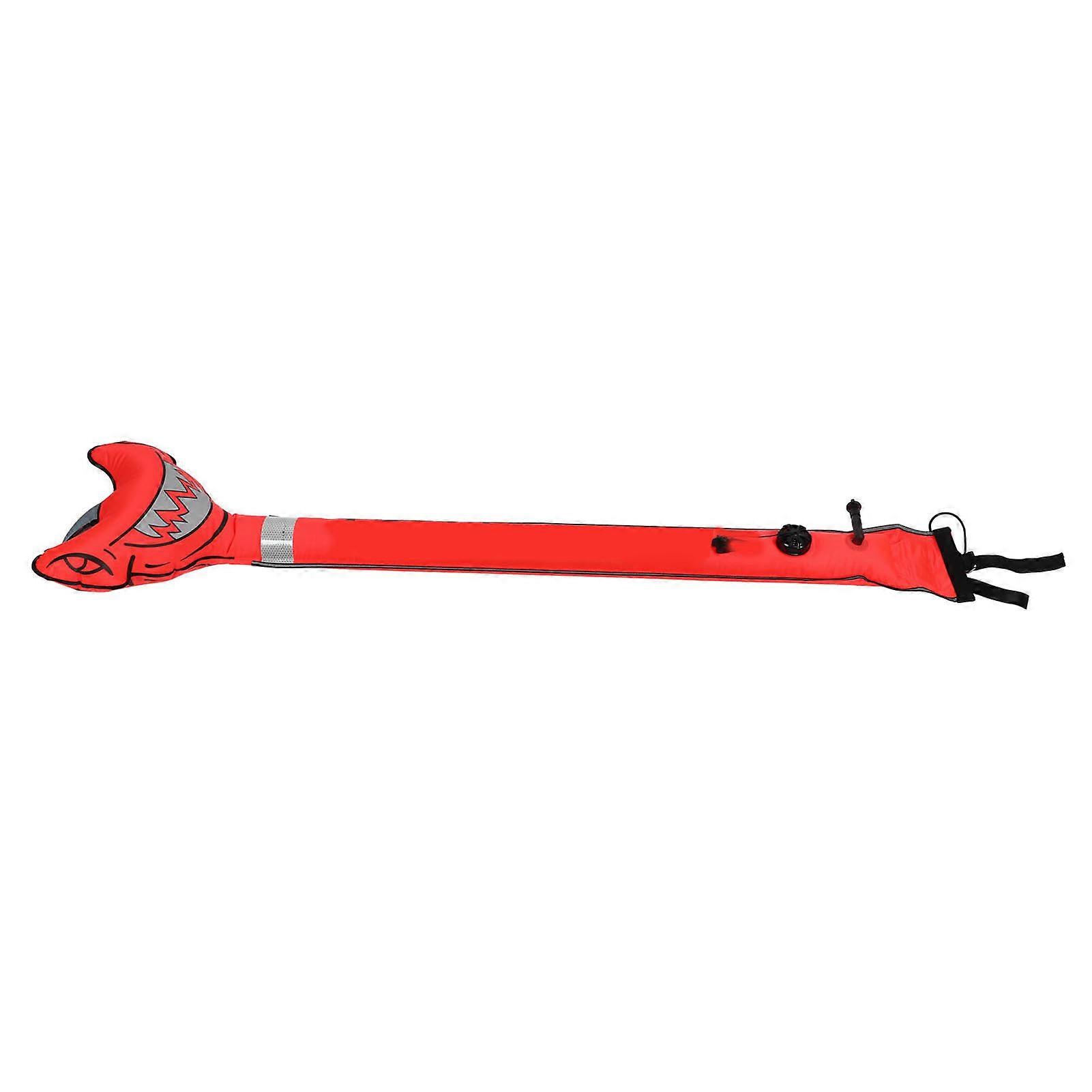 Surface Marker Buoy Scuba Diving Inflatable Safety Tube Hammerhead Shark Signal Marker Buoy Tube High Visibility Orange