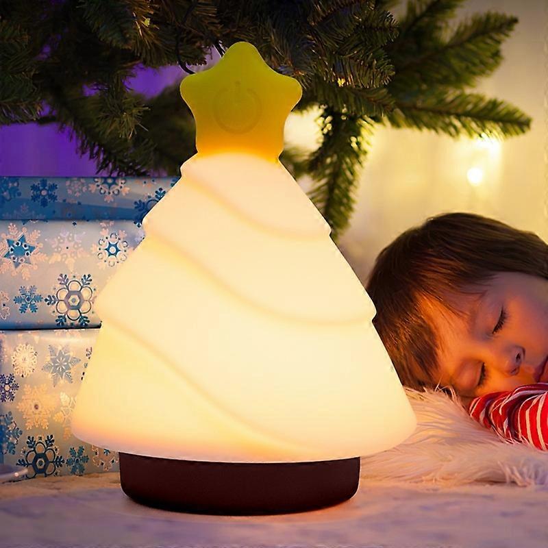 Cute Christmas Lucky Tree Night Lamp,Kids Night Light with 7 LED Colors Changing,Cute Night Light,Si