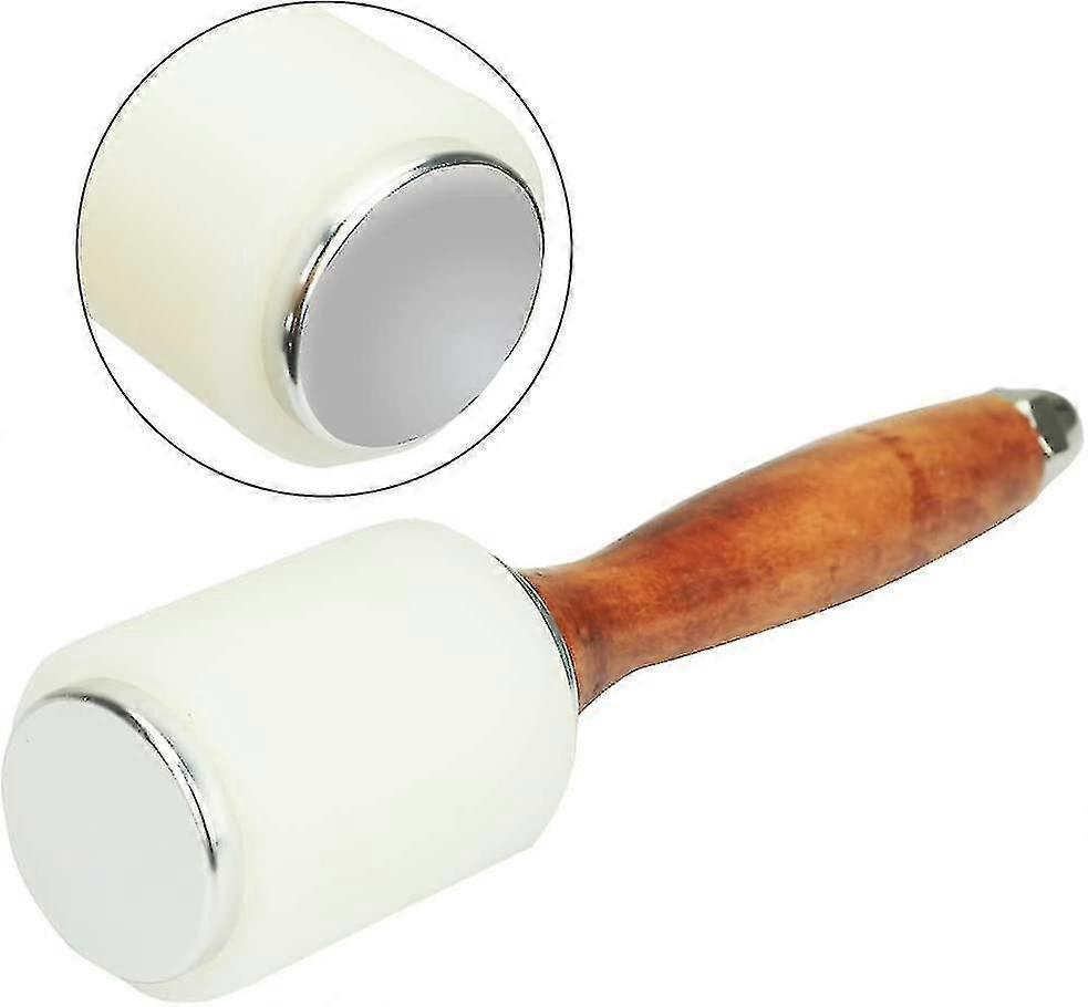 läder hammare, kohud läder klubba sömnad trä klubba diy läderhantverk med trähandtag, läder carving hammare - ri