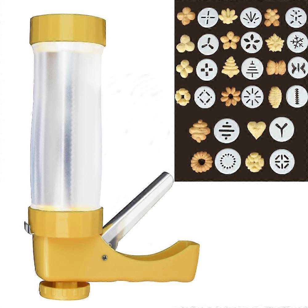 Cookie Press Kit, Stainless Steel Simple Success Cookie extruder Press Kit machine Biscuit Maker Cake Making Decorating Set - 6 Icing Decorating Tips