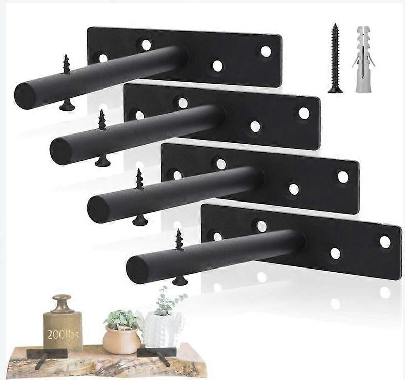 set of 4 invisible brackets, invisible shelf brackets, iron shelf brackets, wall mounted shelf brackets, heavy-duty -4 pieces