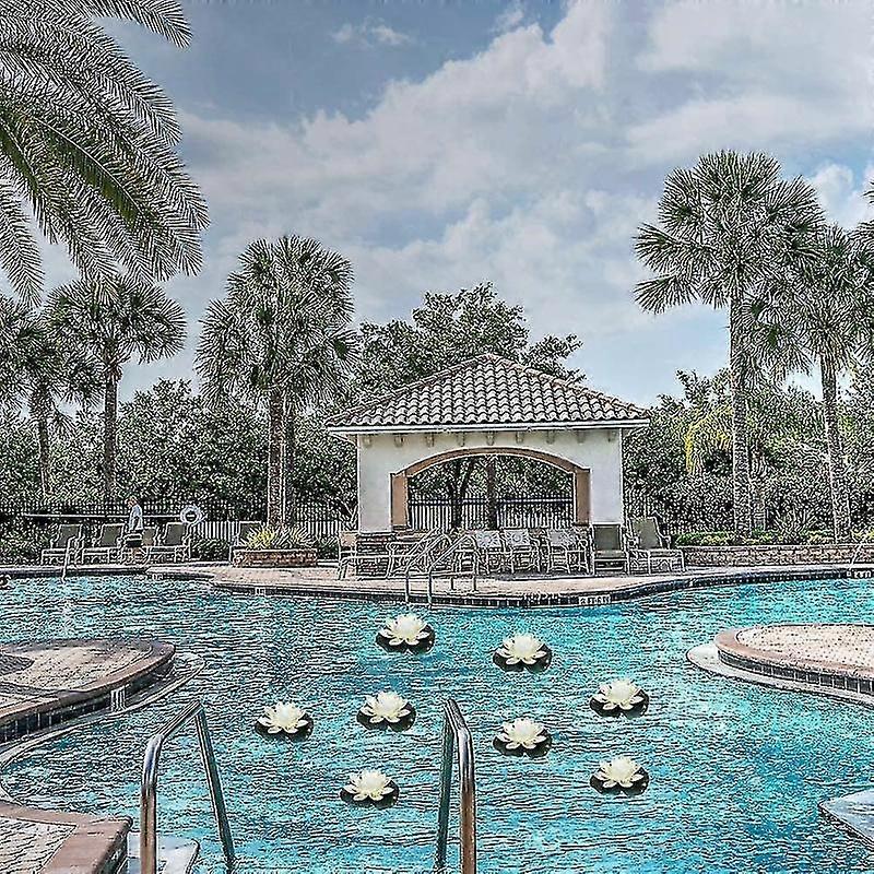 Barsinfi pol Led Floating Lotus Light, Artificial Water Lily Floating Lotus, Waterproof Led Garden Pool Light Suitable 18cm (05)