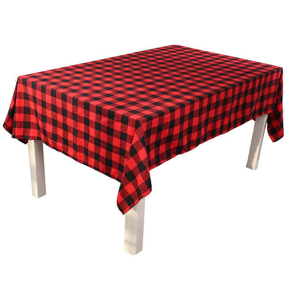 Toalhas de mesa de Natal 213 * 153 cm toalha de mesa xadrez vermelha e preta
