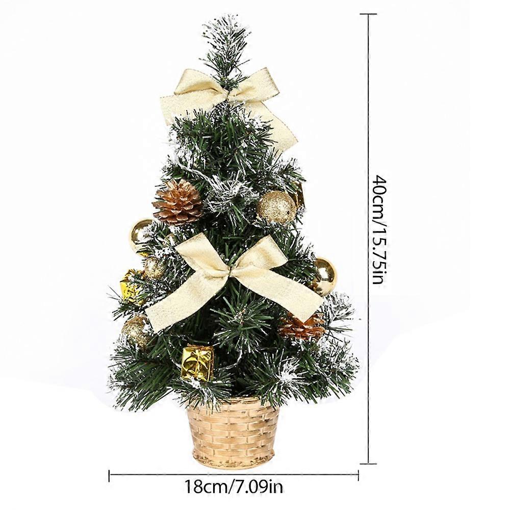 Artificial Tabletop Christmas Tree 40cm with LED Lights for Mini Xmas Decoration
