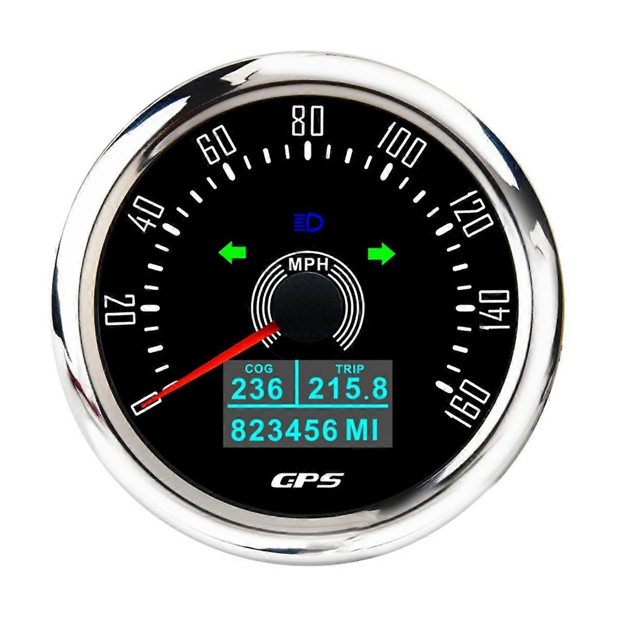 85MM GPS Speedometer with GPS Antenna 7Colors Backlight Digital LED Odometer Gauge for 12V24V Car B