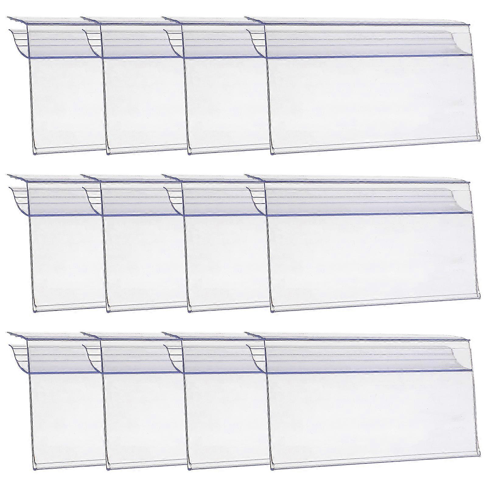 30pcs Transparent Price Tag Holder Supermarket Shelf Label Holders Merchandise Price Display Holders