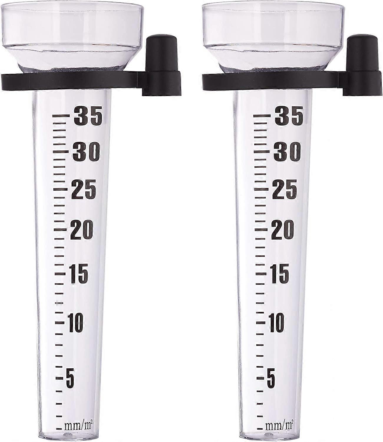 Klar 2-pak regnmåler, klemme på, havemåler, stort display, 35 mm/m, plastik, 2er-pakke 10025387