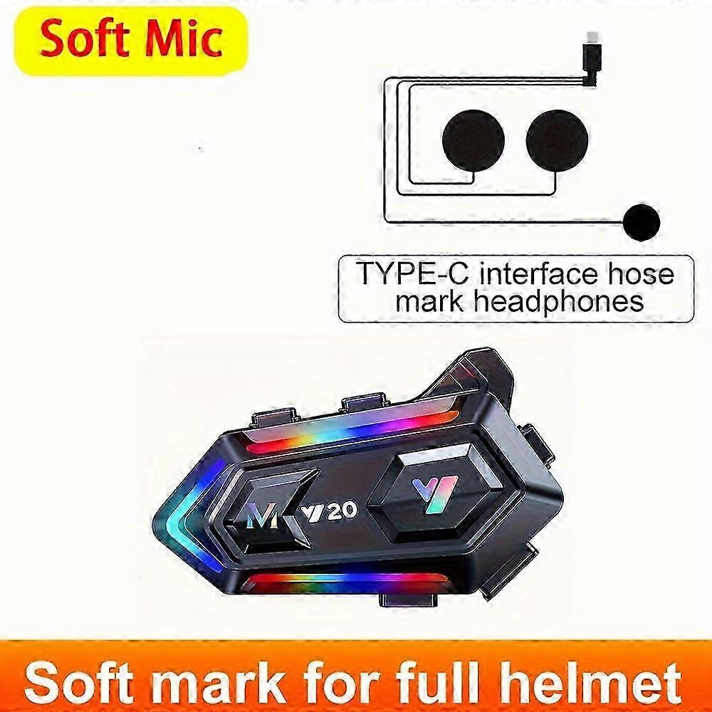 Motorcycle Helmet Headset With RGB Colorful Lights Riding Helmet Headset