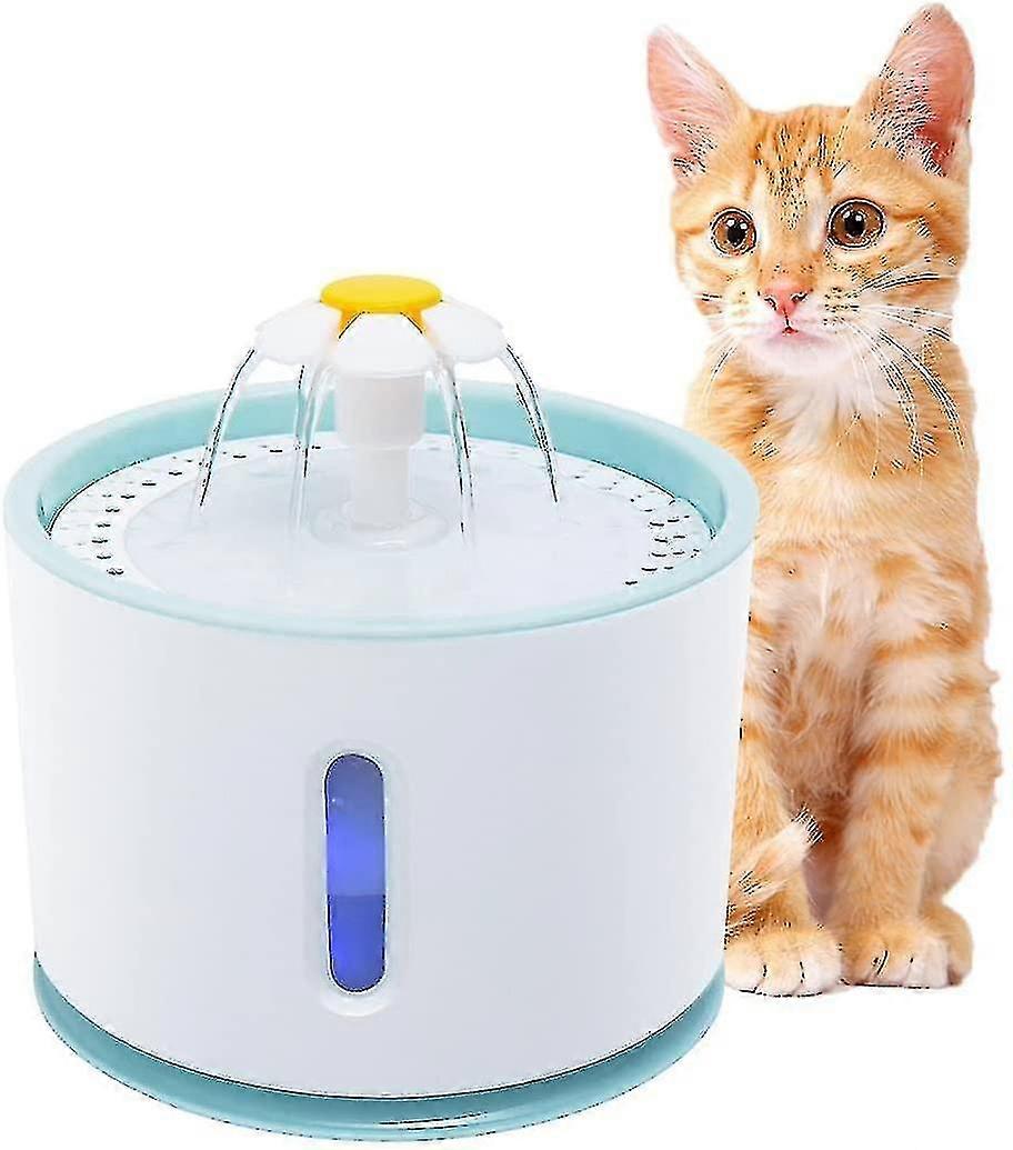 Cat Water Fountain, Automatic And Quiet Water Dispenser For Cat Dog 2.4l Large Capacity Cat Fountain With Led Water Level Window