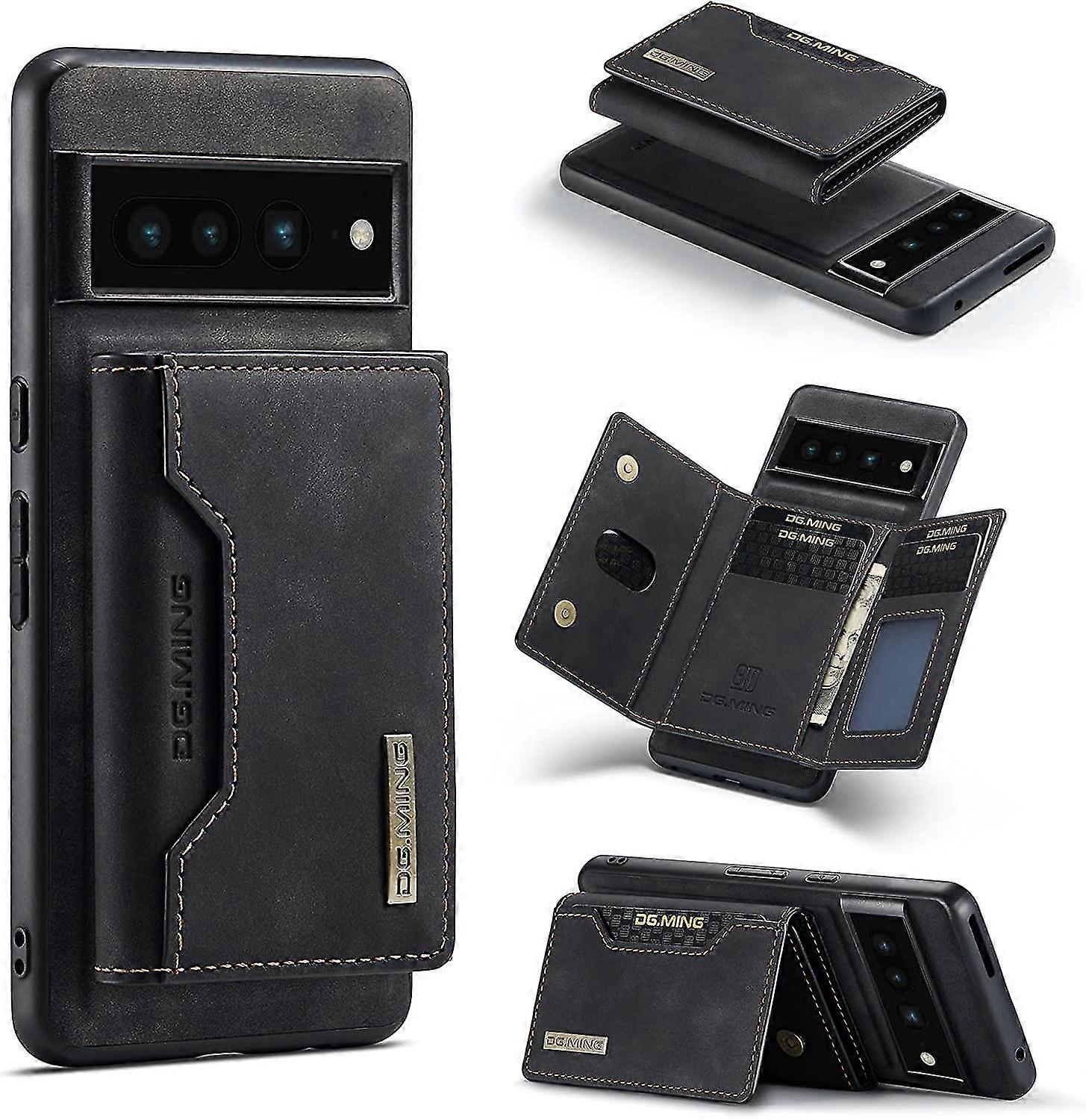 Magnetic Leather Wallet Case Compatible Google Pixel 7 Pro/ Pixel 7 With Card Holder Slot Detachable