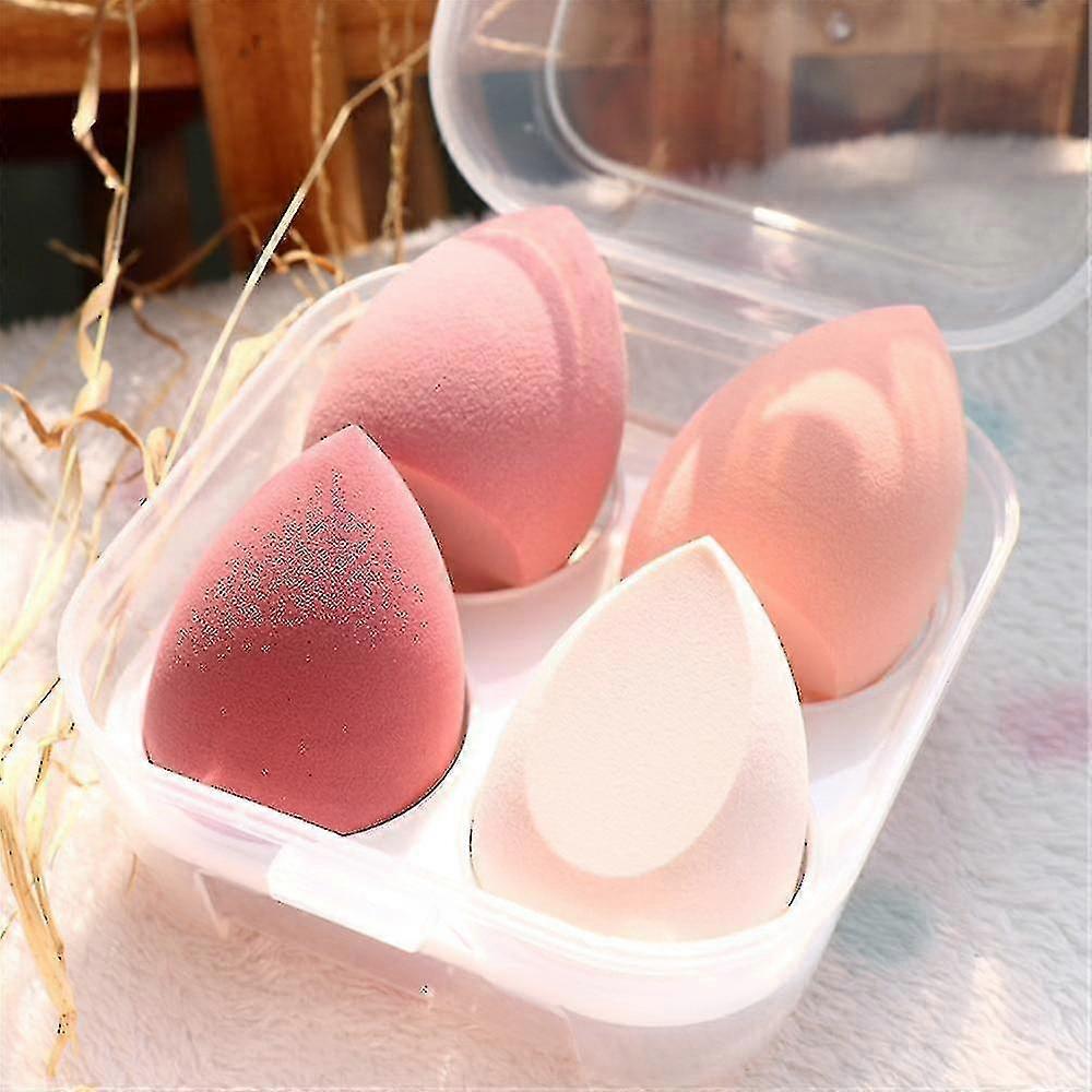 Hmwy-4 Piece Set Of Makeup Blending Beauty Sponges In A Portable Case(peach)
