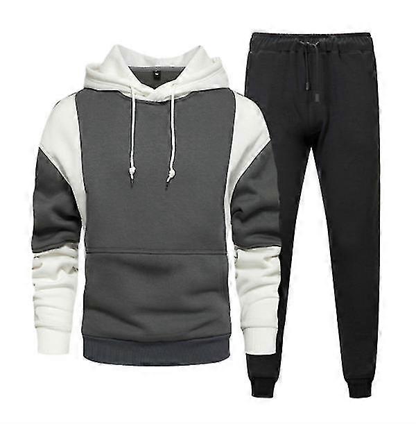Men's Fashion Brand And Comfortable 2022 Spring And Autumn Seasons New Contrast Color Men's Sweater Sports Suit Hooded Sports Long Sleeve Casual Pants