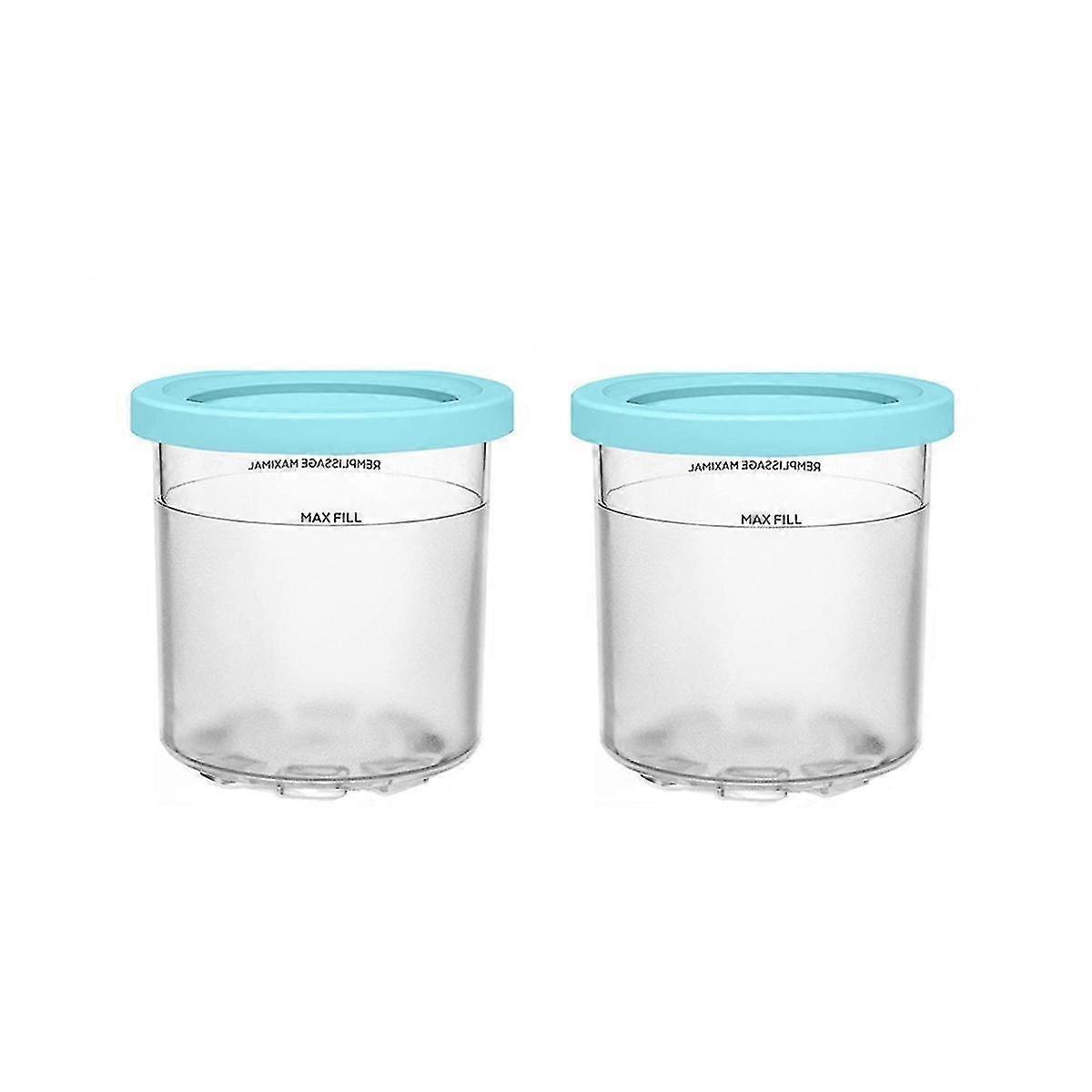 2pcs Ice Cream Pints Cup For Ninja For Nc299am C300s Series Reusable Can Store Ice Cream Gelato