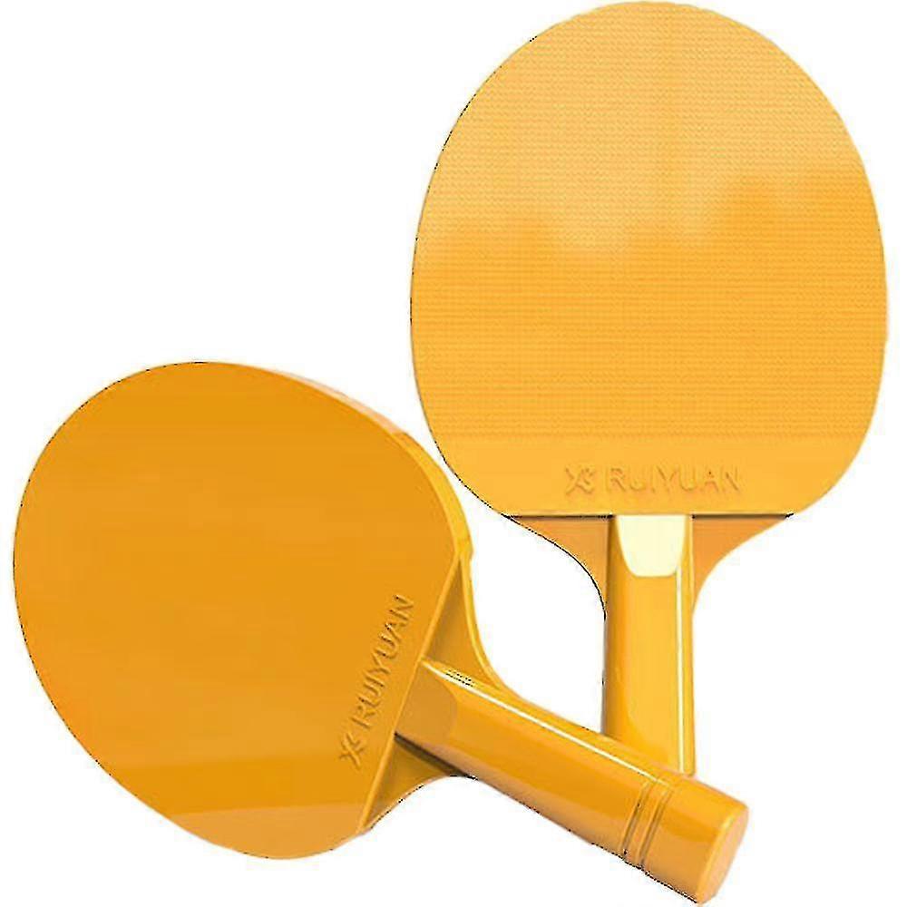 Set racchette da ping pong, pipistrelli da ping pong in plastica 2pcs- Giallo