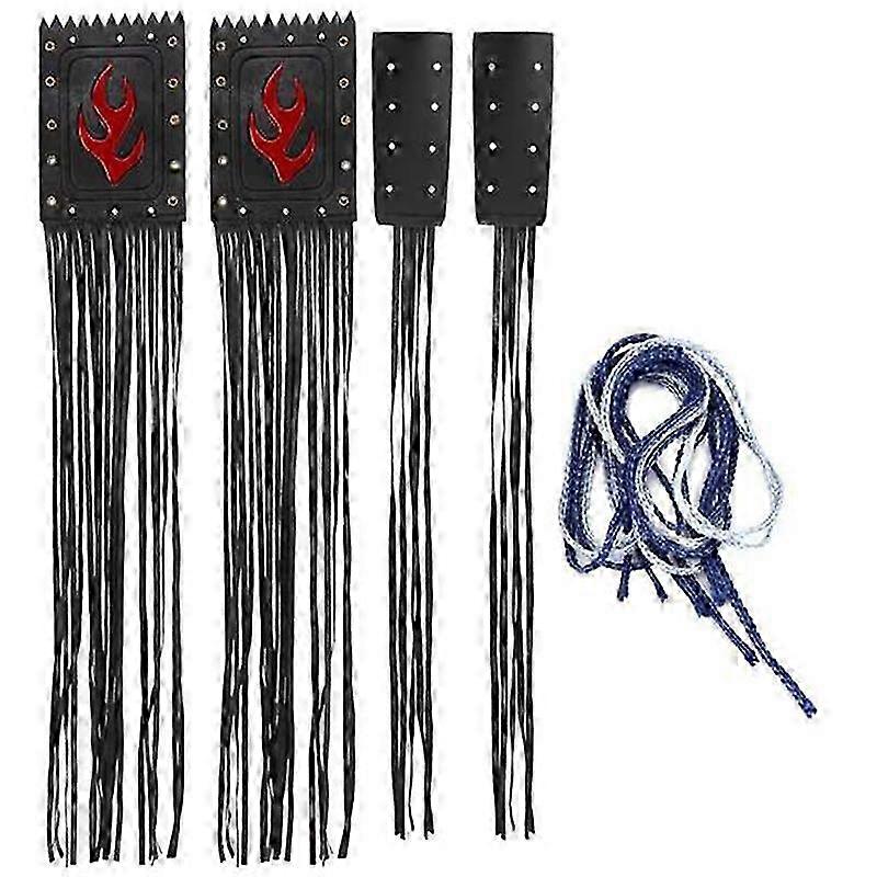 4Pcs/Set Universal PU Motorcycle Handlebar Tassel Fringe Grip Cover Lever Cover for Victory Cruiser