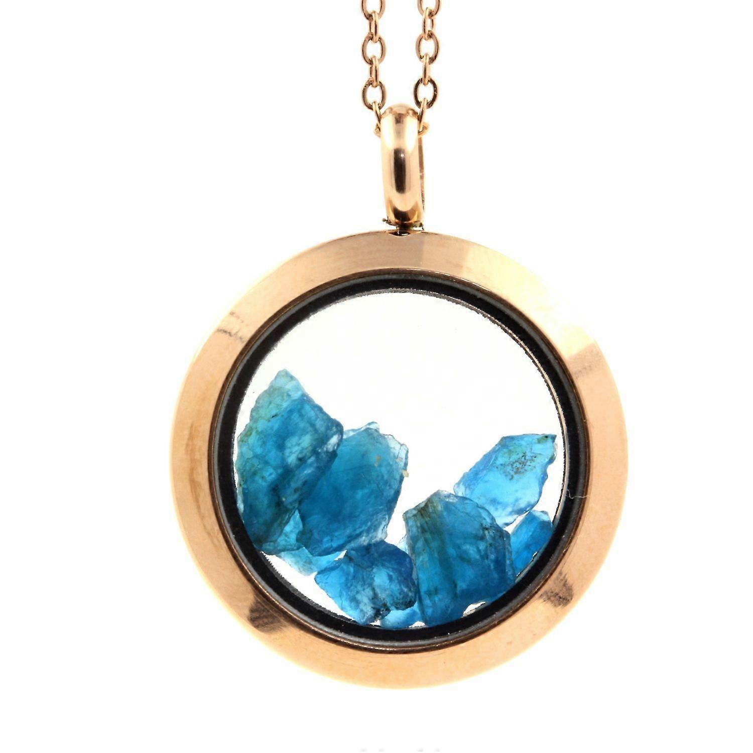 Raw Neon Blue Apatite Necklace