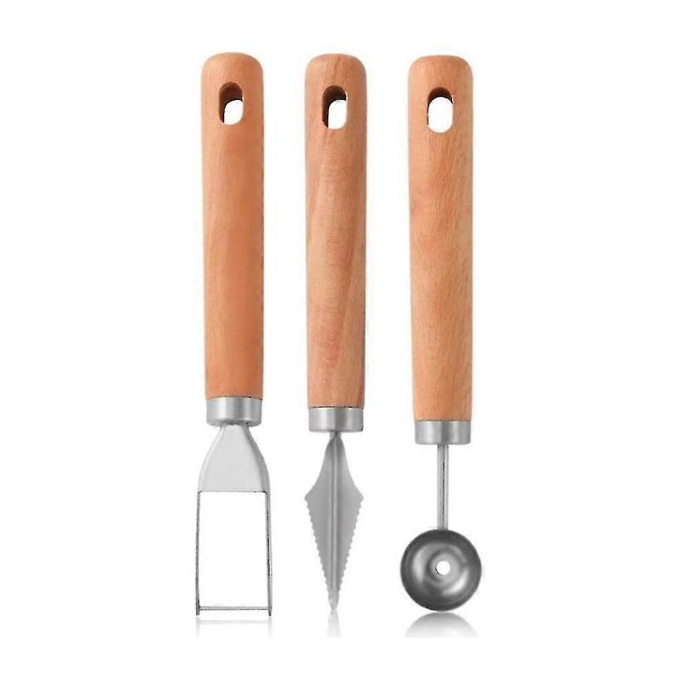 Fruit Cutter Wooden Handle Melon Baller Scoop