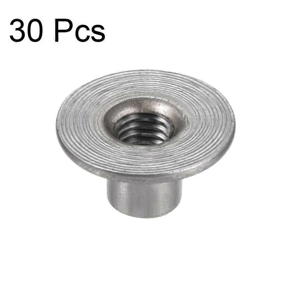 30pcs M5 M6 M8 Carbon Steel Round Base Screw In Tee Nut Brad Hole for Woodworking Furniture