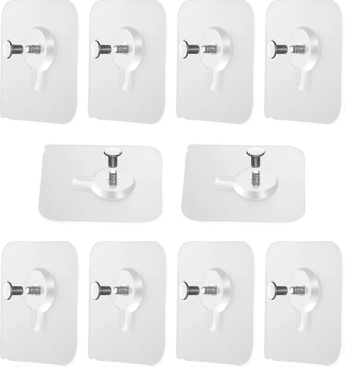 10 Pieces Sticky Hanging Nails No Drilling Adhesive Picture Hangers Detachable Adhesive Screws Adhesive Frame Clip Hooks For Wall Frames, Pictures, Po