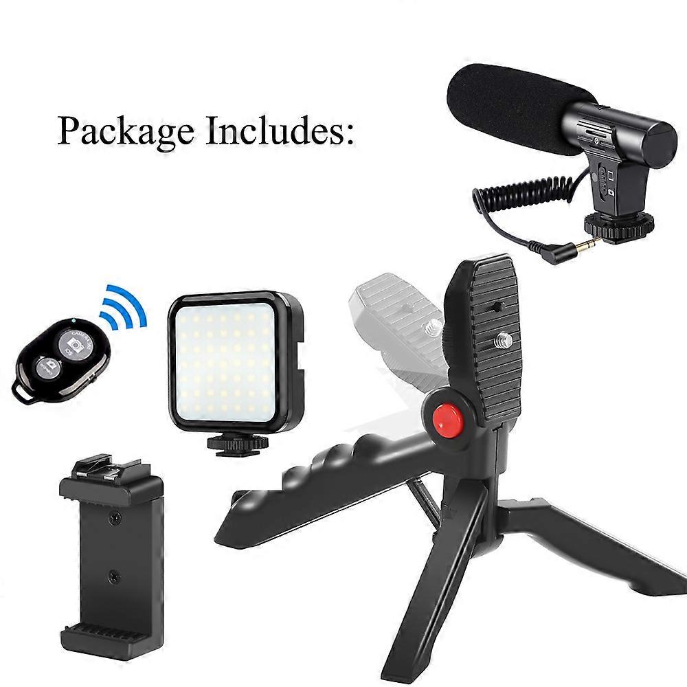led video lightVlog Shooting Kits Studio Photography Suit With Microphone LED Fill Light Tripod For Smartphone Camera Video