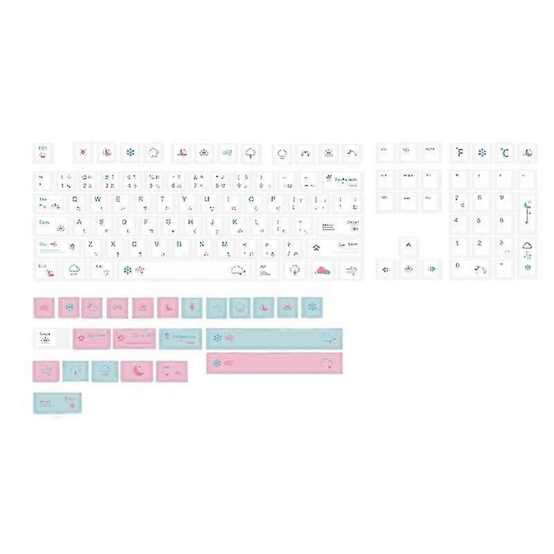 Minimalist White Weather Keycaps 132 Keys XDA Profile for Mechanical Keyboards