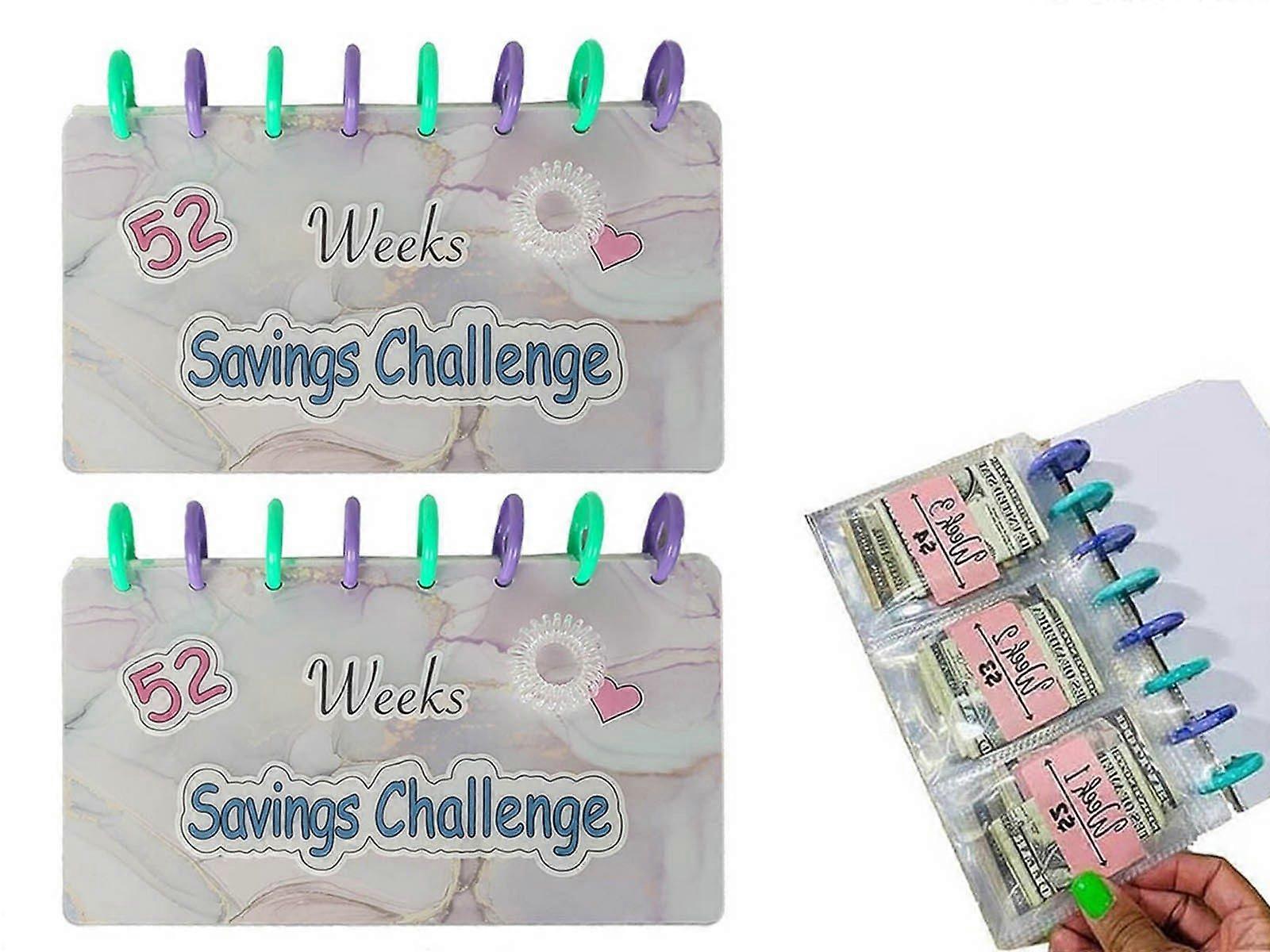 2 Pz 52 Settimana Risparmio Sfida Binder Budget Planner Risparmio Sfida Libro