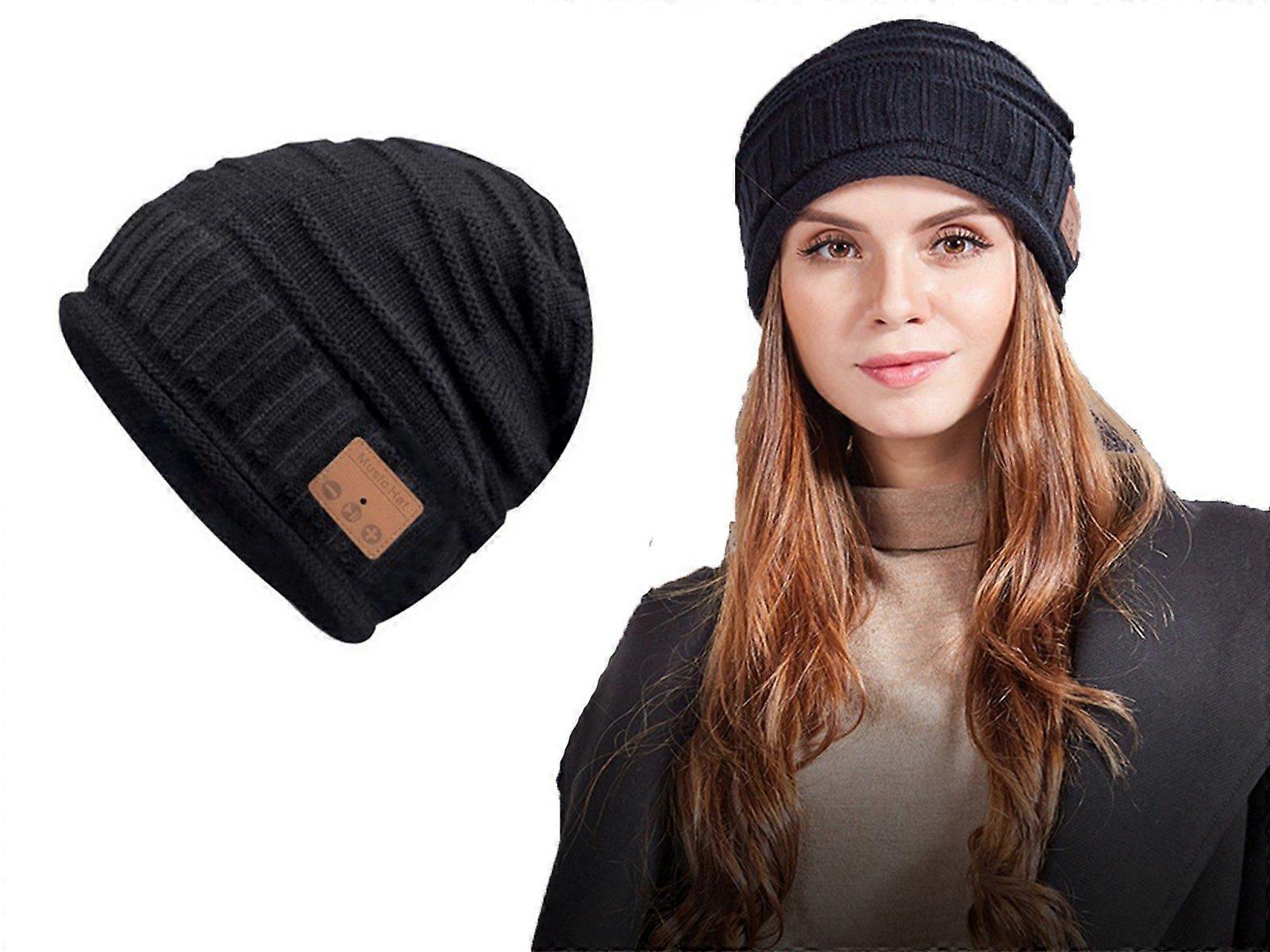 Bluetooth Wireless Headset Music Beanie Hat - Black