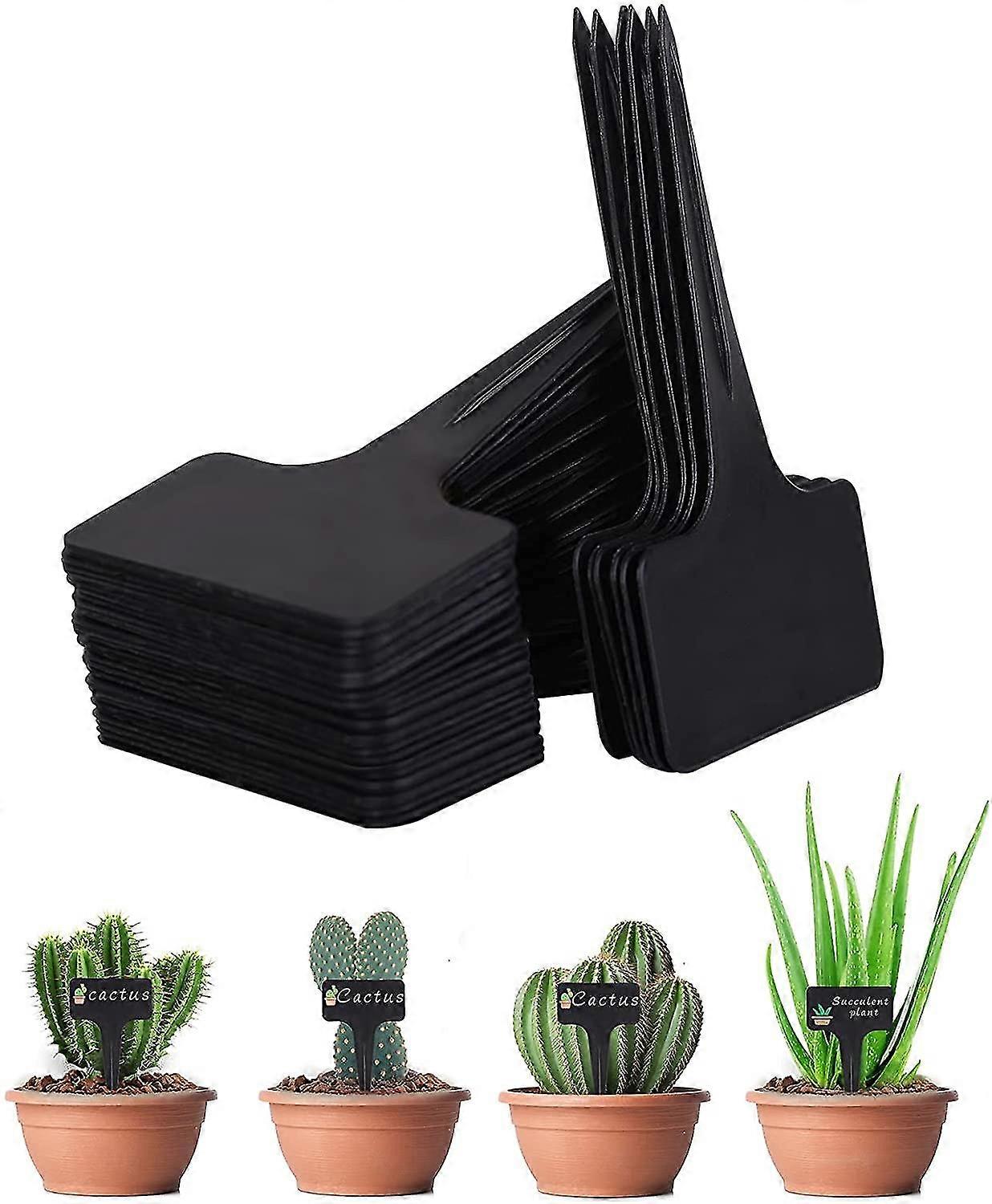 100pcs Plant Labels Waterproof Garden Labels, T-type Plastic Plant Labels Seedling Labels, Plant Labels Garden 6 X 10cm (black)