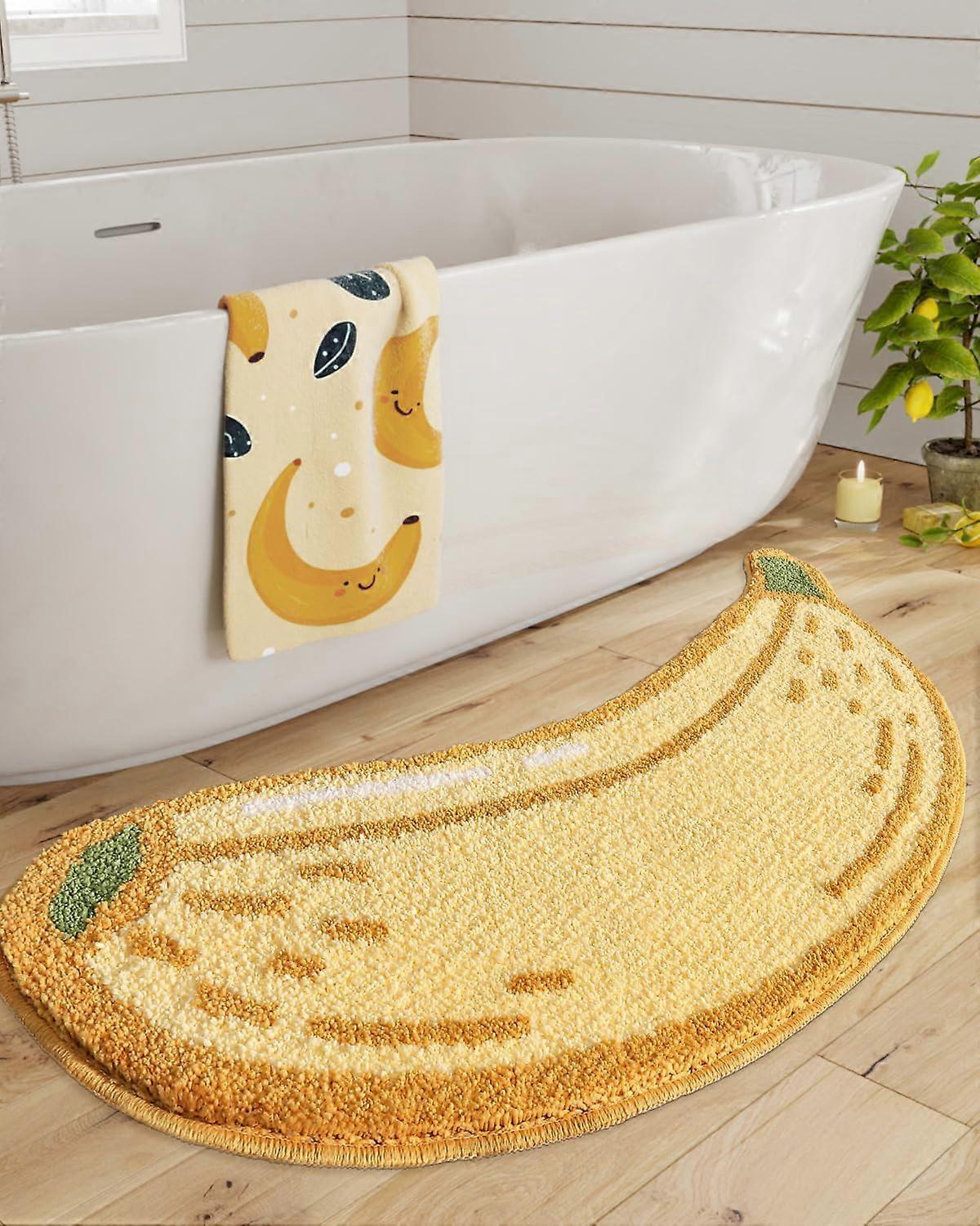 1 PCS Cute Bathroom Rugs, Funny Fruit Runner Rug, Soft Plush Fluffy Bath Mat, Absorbent, Non-Slip for Bathroom, Kitchen Sink, Bedroom, Kid's Bedroom