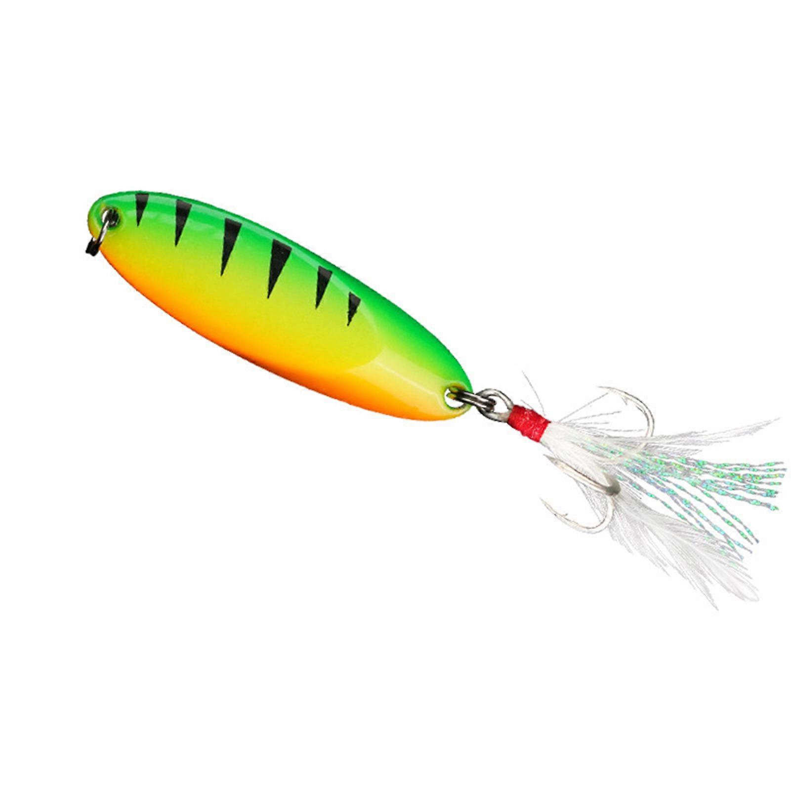 Dazzling Metal Fishing Lure Bait Sequins Metal Fishing Spinners with Feathers for Freshwater Fishing Use