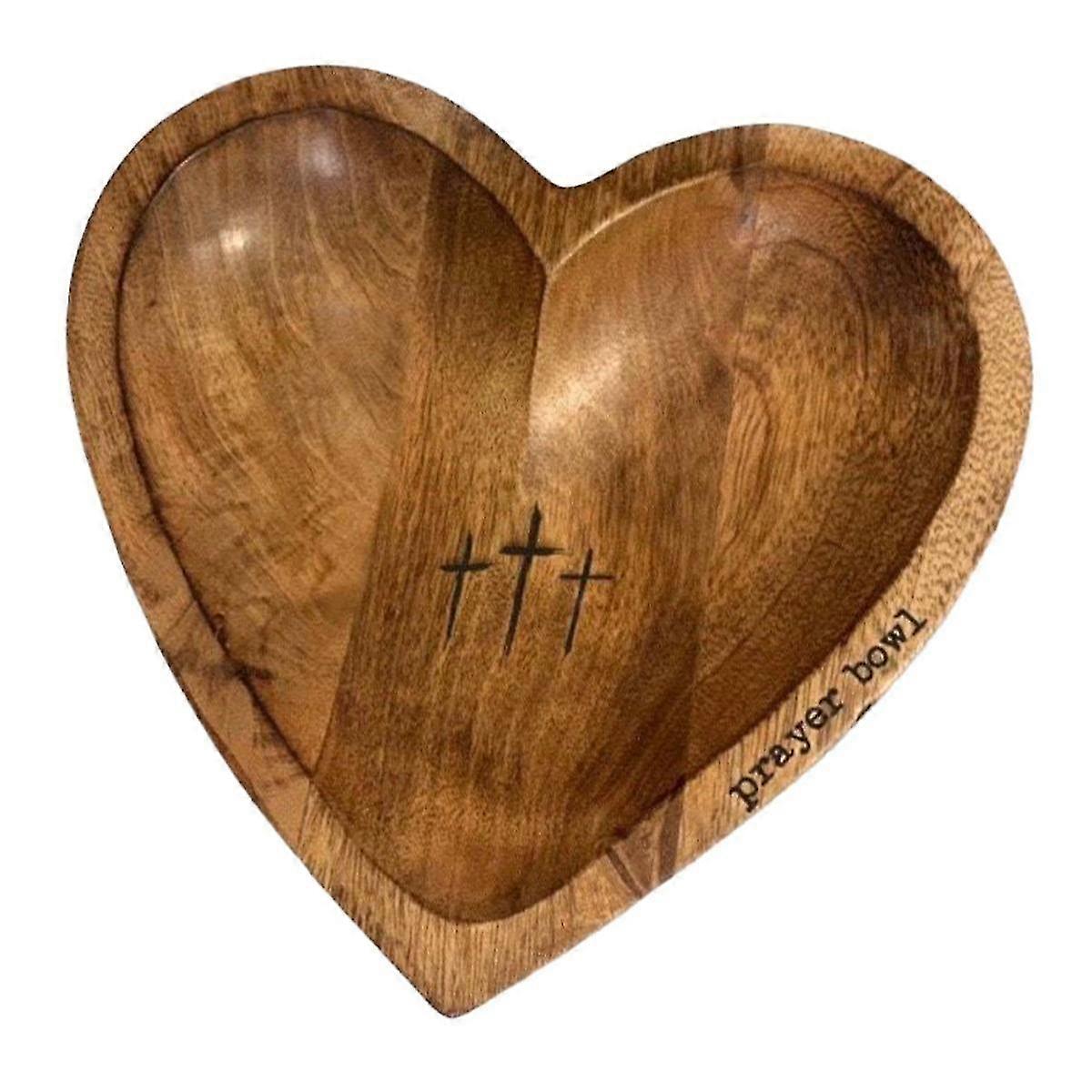 B Heart Shaped Bowl - Functional And Collectible Bowl - Handcrafted Wooden Bowl For Serving Candy Nuts With Cards