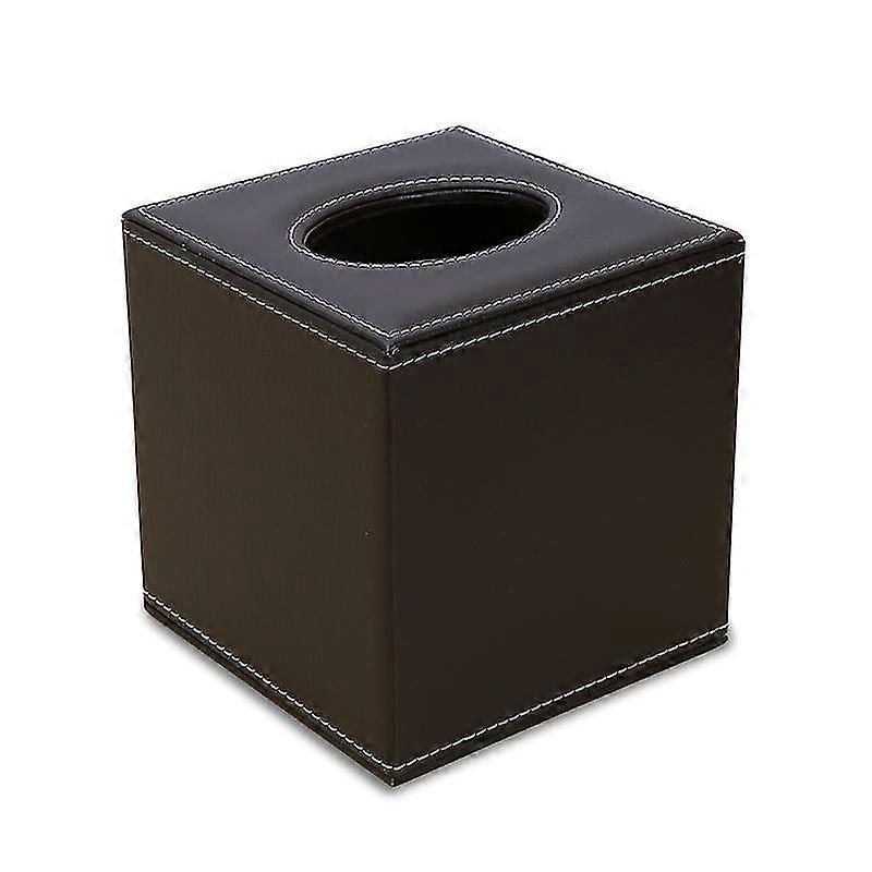 Pu Leather Tissue Box Holder-brown-1pcs