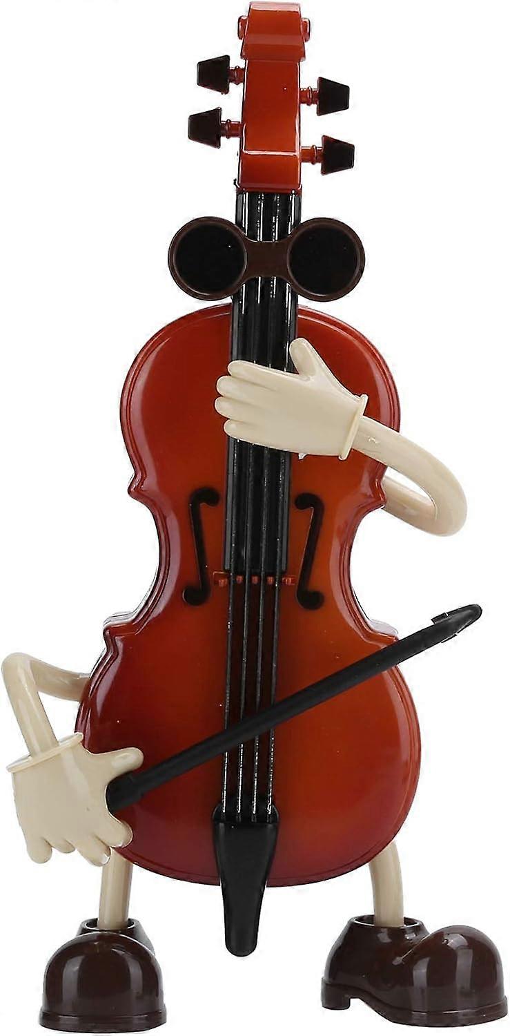 Cello Music Box, Manual Clockwork Music Box with Swing Cello, Ret