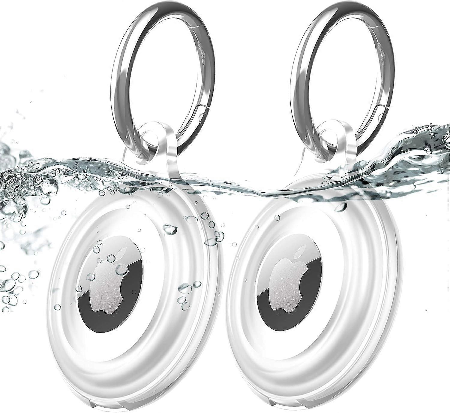 2 Pack Waterproof AirTag Keychain Cases, Lightweight, Scratch Resistant, Easy to Install, Soft Full Body Shock Resistant Air Tag Holder for Luggage