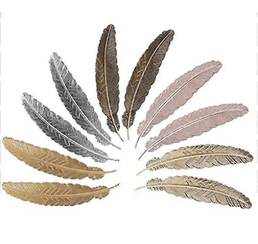 10 Pcs Metal Feather Bookmarks Metal Bookmarks Feather Shape Bookmarks
