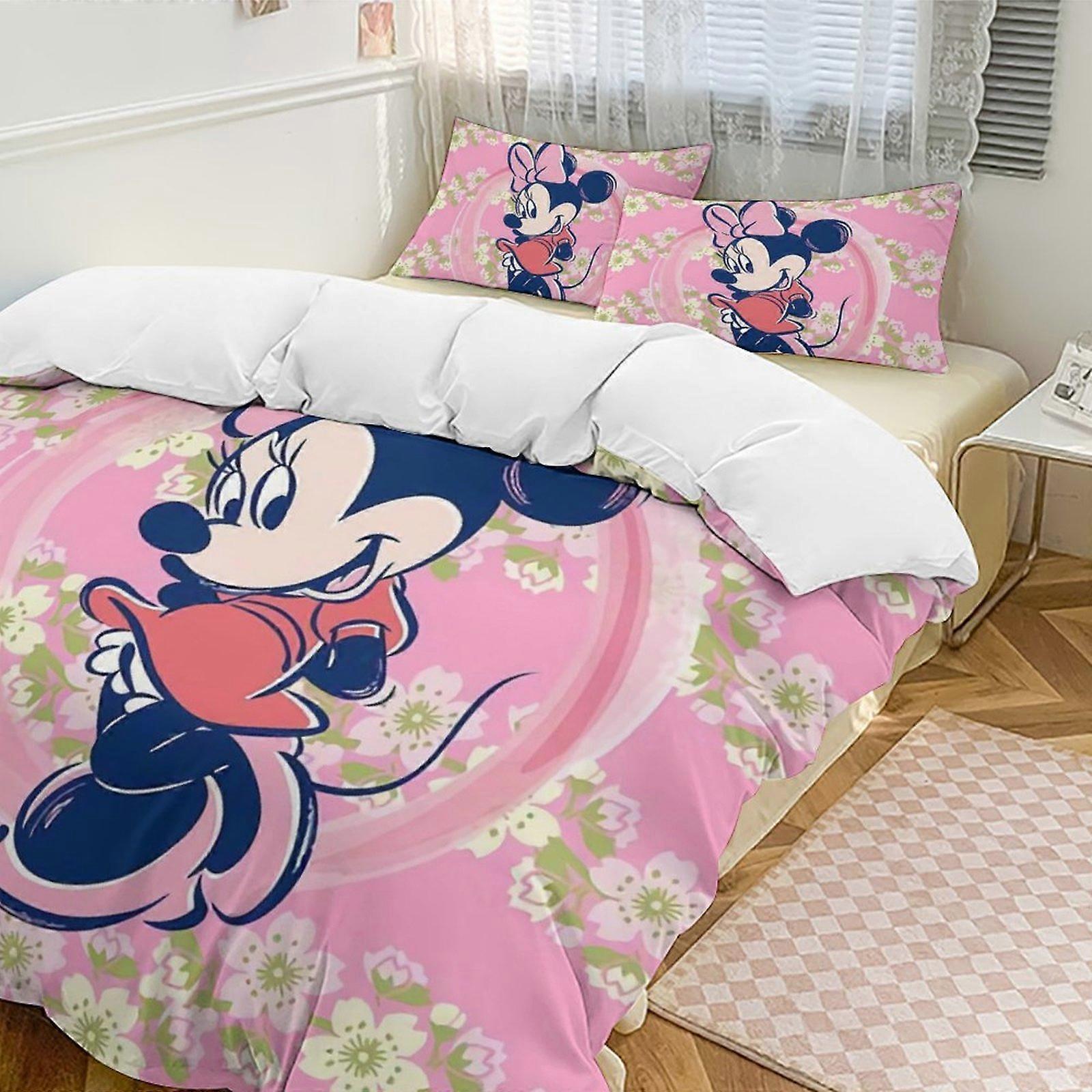 v4030  Bed Sheets Bedding Minnie MouseCartoon Collection 3-Piece Comforter Set, Personalized Bedding Decor for Kids And Teens  Bed Sheets  yuq4030