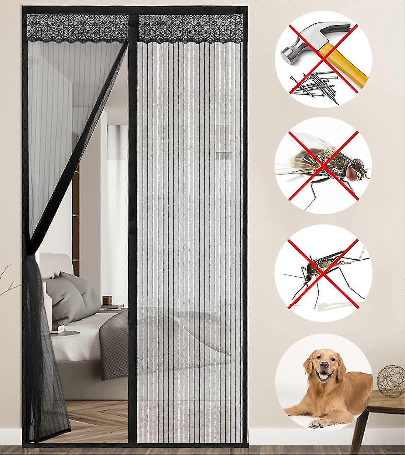 mosquito net magnetic door, anti mosquito door 100x220cm automatic closing magnetic mosquito net door curtain