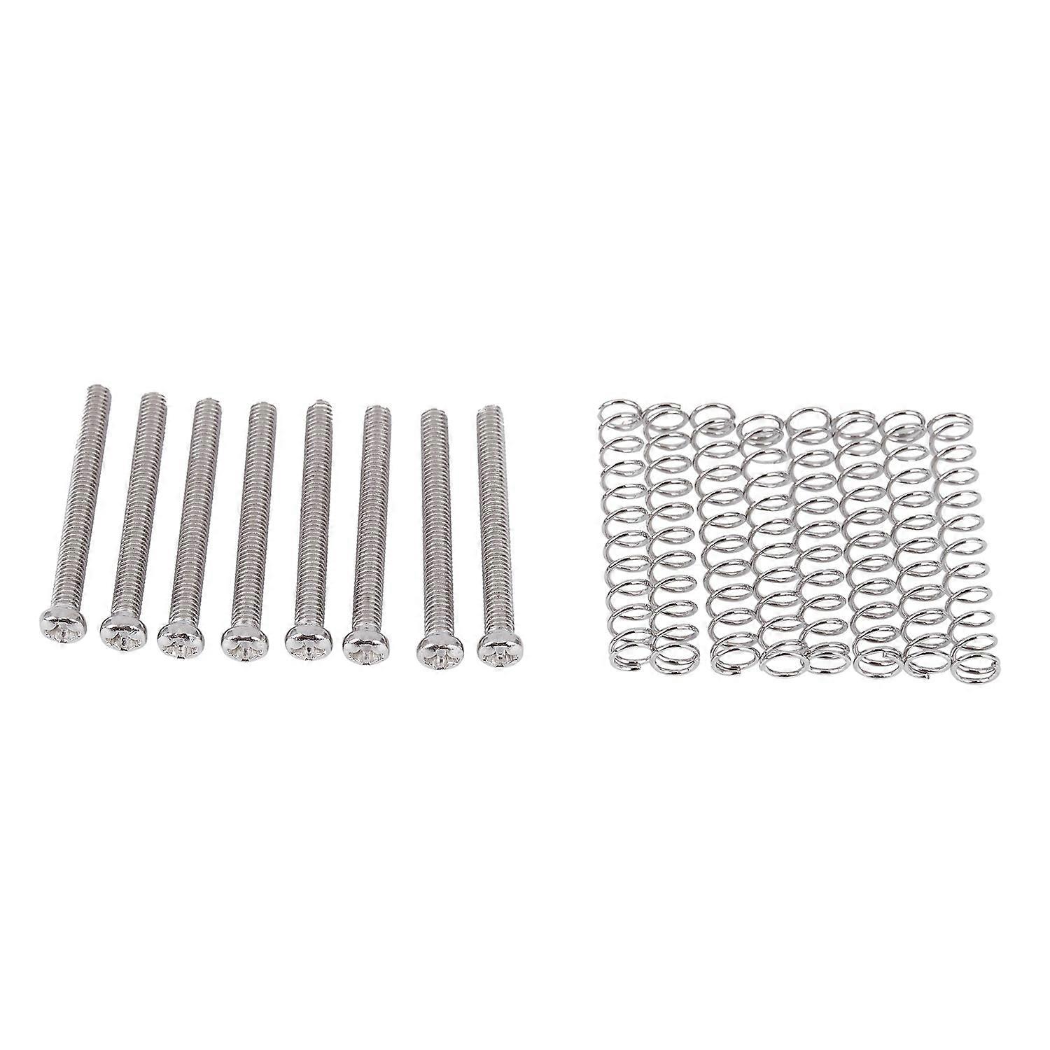 8 Pcs M3x30MM Electric Guitar Humbucker Pickup Adjust Height Screw and Springs - Silver
