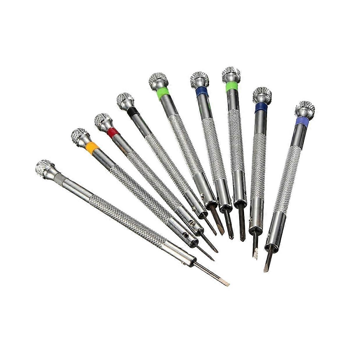 0.5-2.5mm Steel Precision Screwdriver Set/9Pcs for Watch Repairing Portable Watchmaker Blade Assort