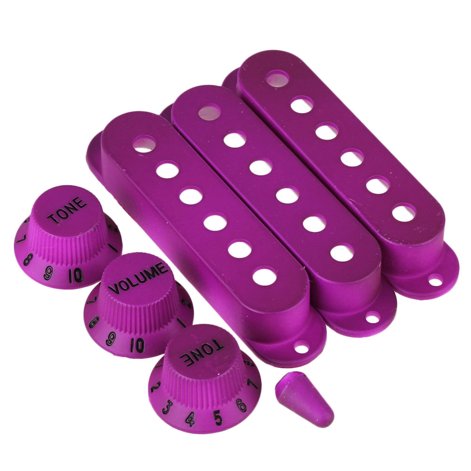 Accessoires de guitare Pièces 3x guitares simple bobinage Couvercle de micro 1v2t Bouton Switch Tip Violet