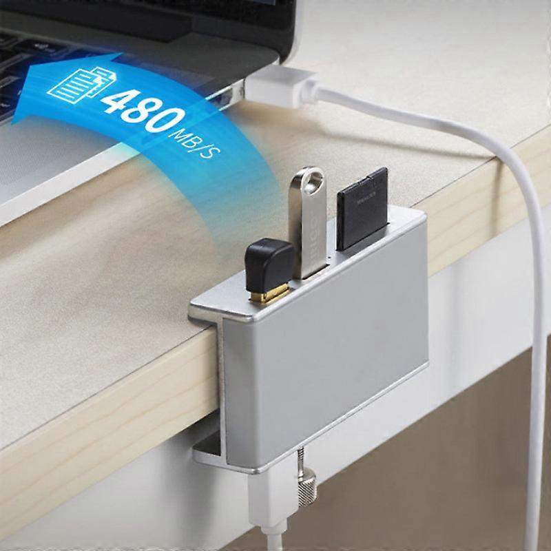 MIMIGO Two colors are available, high-speed data transmission, 4-port USB 3.0 hub, 1.5m cable, slim and portable, suitable for Mac and PC, buckle desi