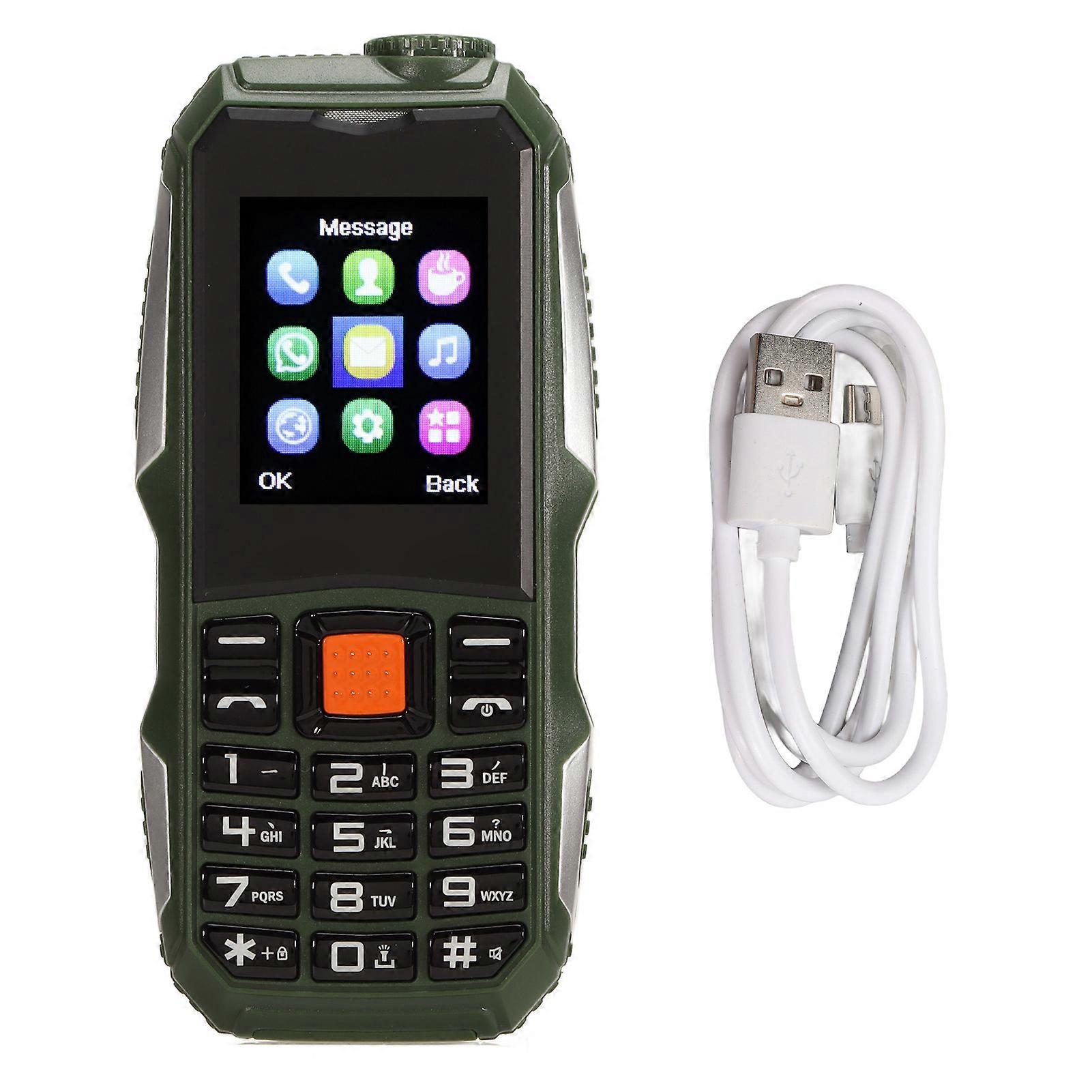 2800mAh μακρύ εφεδρικό Seniors κινητό τηλέφωνο 1.8in οθόνη διπλή διπλή εφεδρεία SIM θορύβου ελεύθερο ηλικιωμένο τηλέφωνο με το φακό MP3 μουσική πράσινο